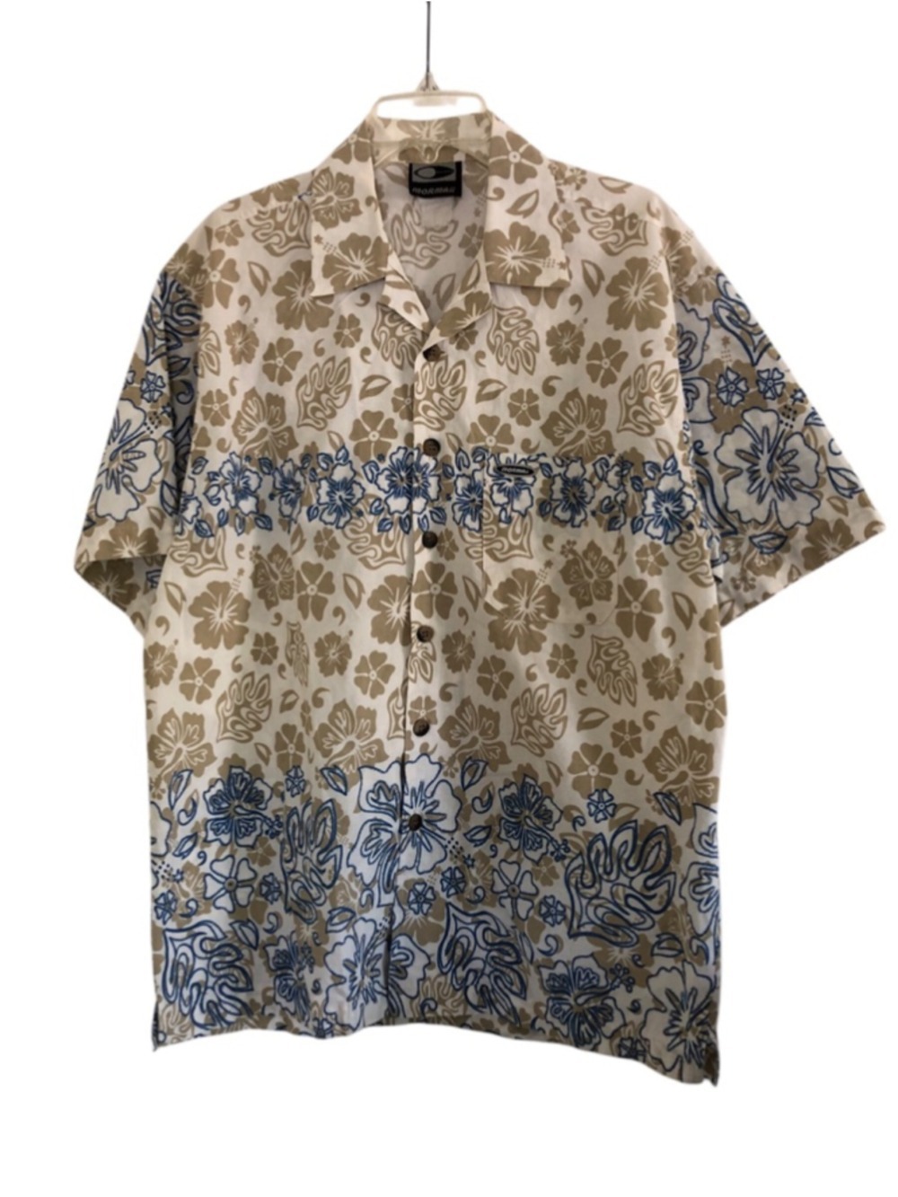 Sz XL Hawaiian Shirt Mormaii Floral Print Camp Shirt Luau Aloha Retro Vintage